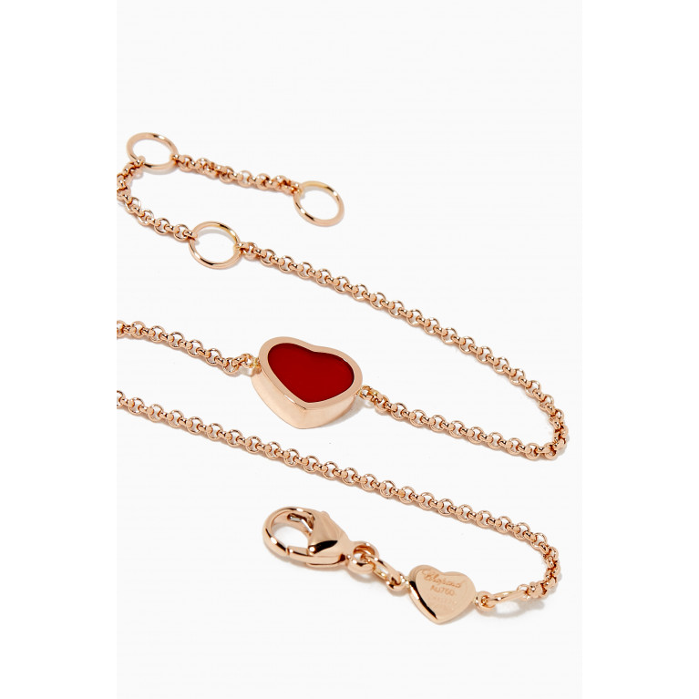Chopard - My Happy Hearts Carnelian Bracelet in 18kt Rose Gold