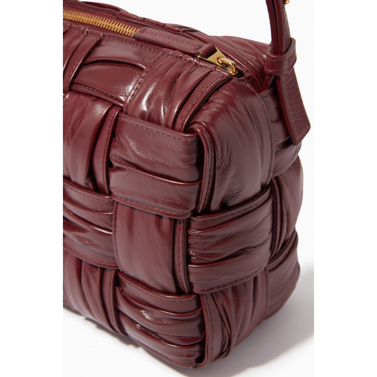 Bottega Veneta - Brick Cassette Shoulder Bag in Intrecciato Plissé Leather