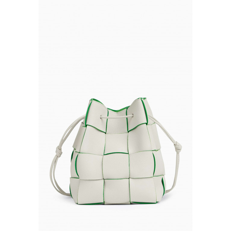 Bottega Veneta - Small Cassette Bucket Crossbody Bag in Intrecciato Leather