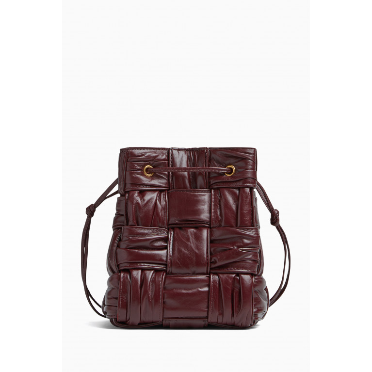 Bottega Veneta - Small Cassette Bucket Bag in Foulard Intreccio Leather