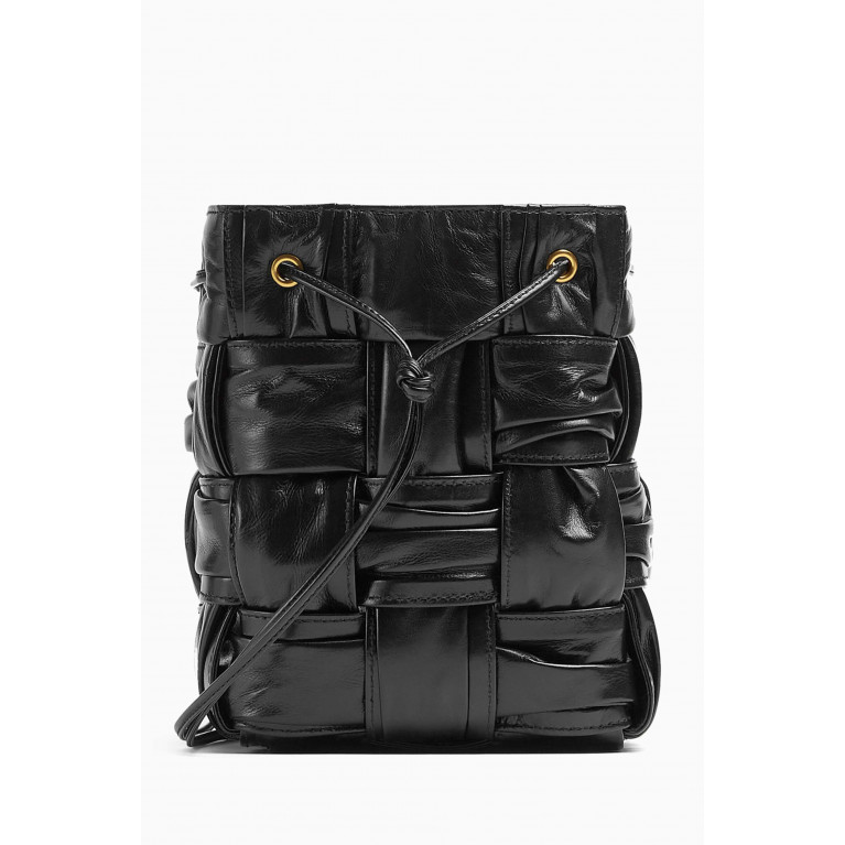 Bottega Veneta - Small Cassette Bucket Bag in Foulard Intreccio Leather