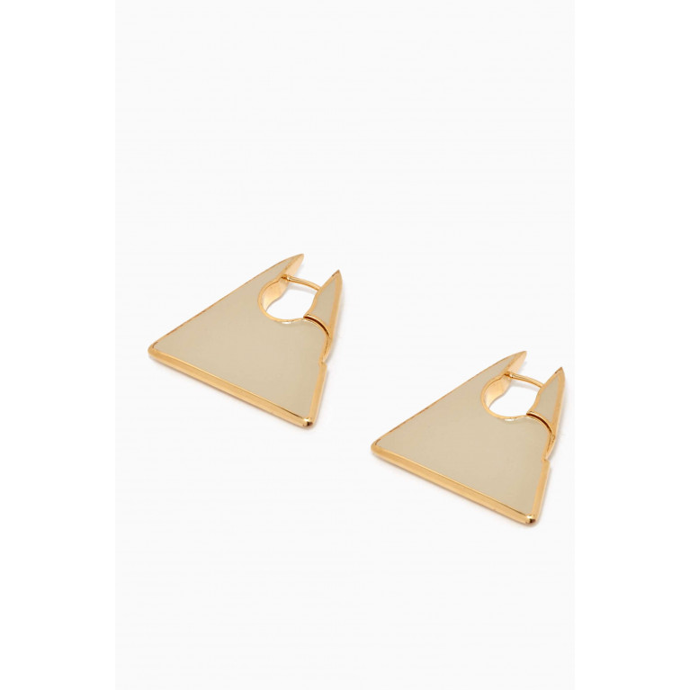 Bottega Veneta - Triangle Enamel Hoop Earrings in 18kt Gold-plated Sterling Silver