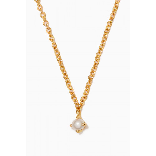 PDPAOLA - Solitary Pearl Necklace in 18kt Gold-plated Sterling Silver