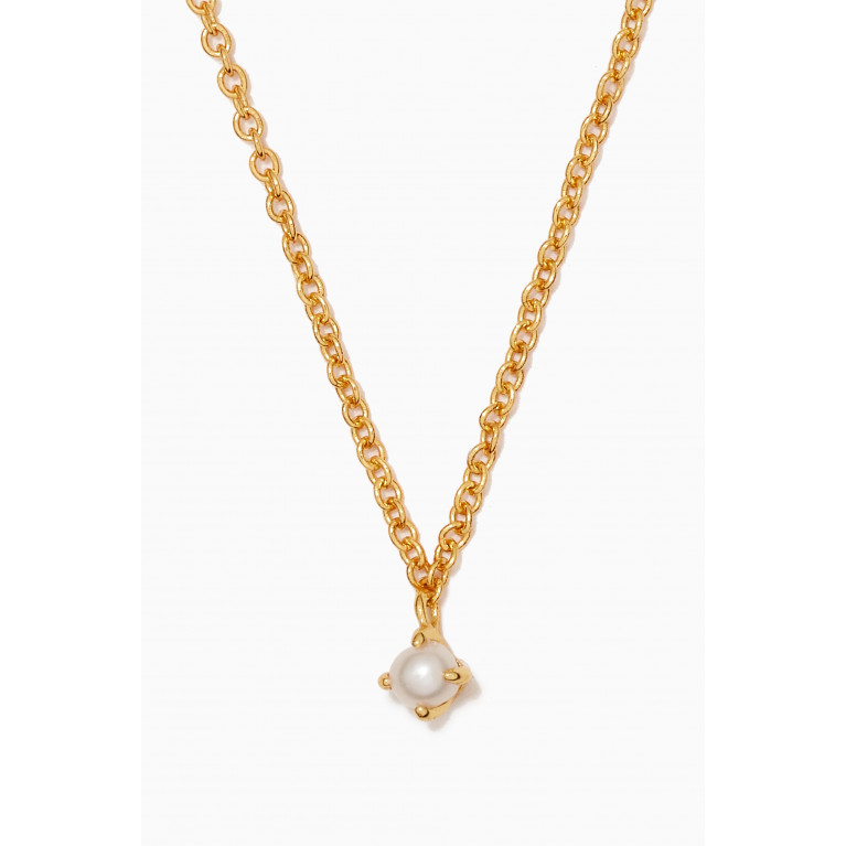 PDPAOLA - Solitary Pearl Necklace in 18kt Gold-plated Sterling Silver