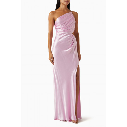 Shona Joy - La Lune Gathered Maxi Dress in Satin Pink