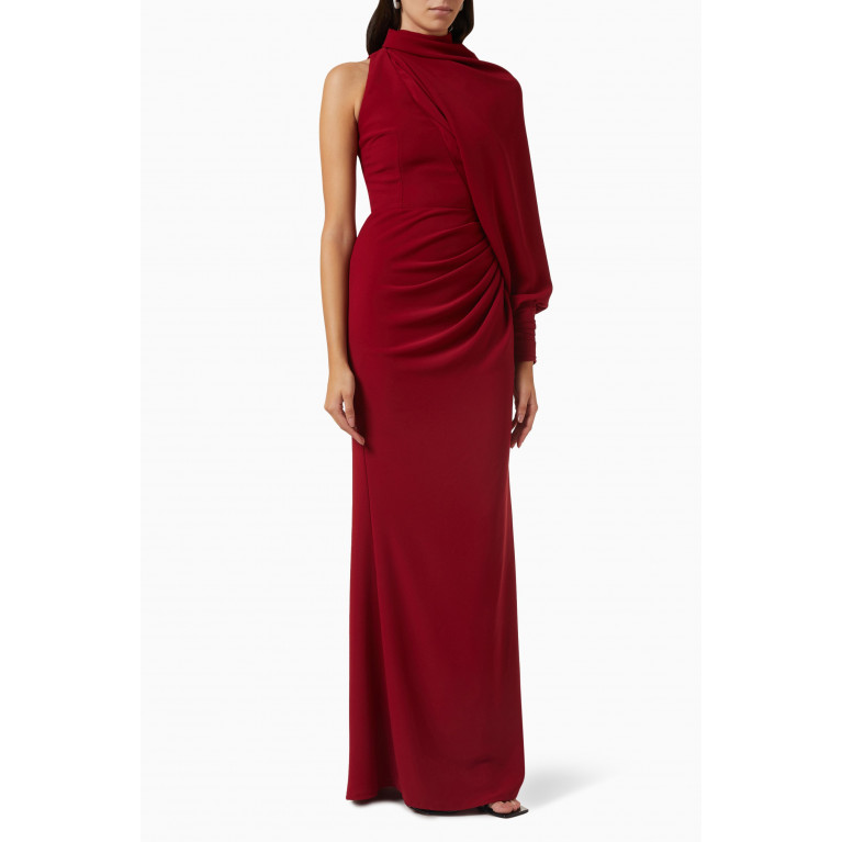 NASS - One-shoulder Draped Gown in Crêpe