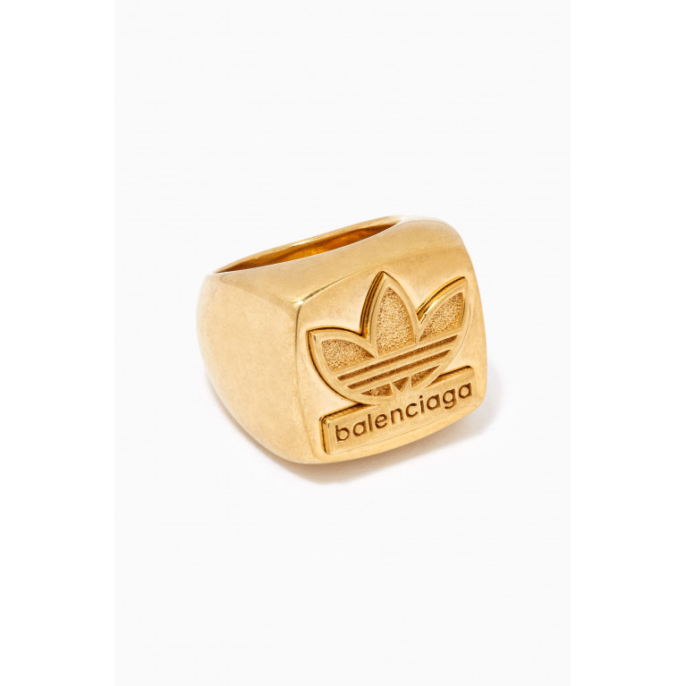 Balenciaga - x Adidas Trefoil Signet Ring in Recycled Sterling Silver