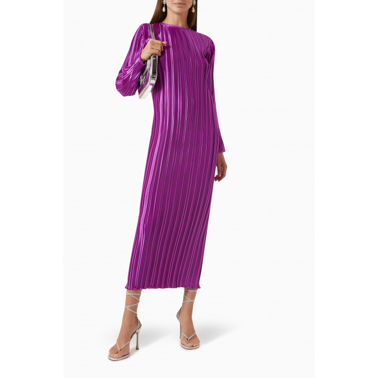 L'idee - Exposition Pleated Midi Dress Purple