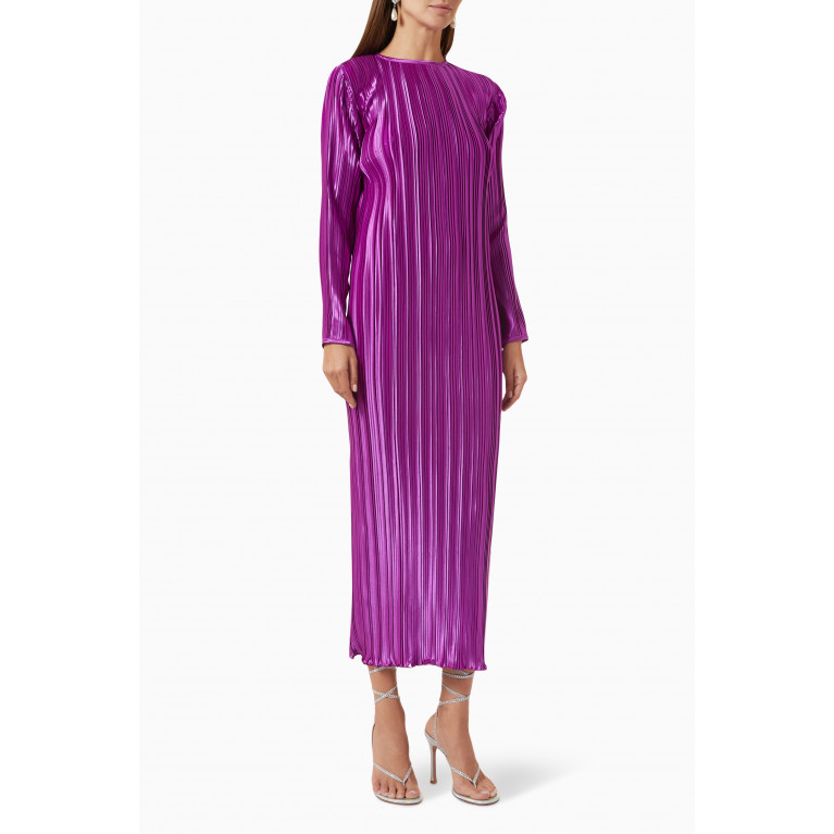 L'idee - Exposition Pleated Midi Dress Purple