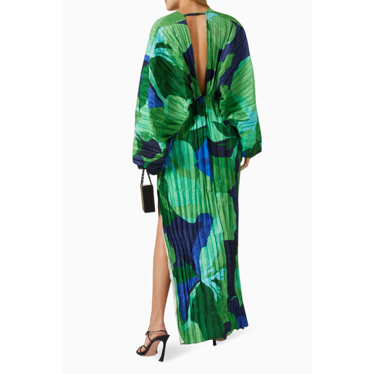 L'idee - De Luxe Crinkled Pleated Maxi Dress Multicolour