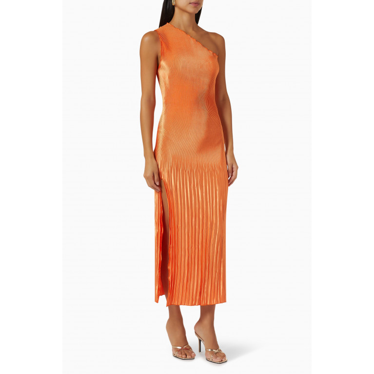 L'idee - Soiree Gigi One-shoulder Midi Dress Orange