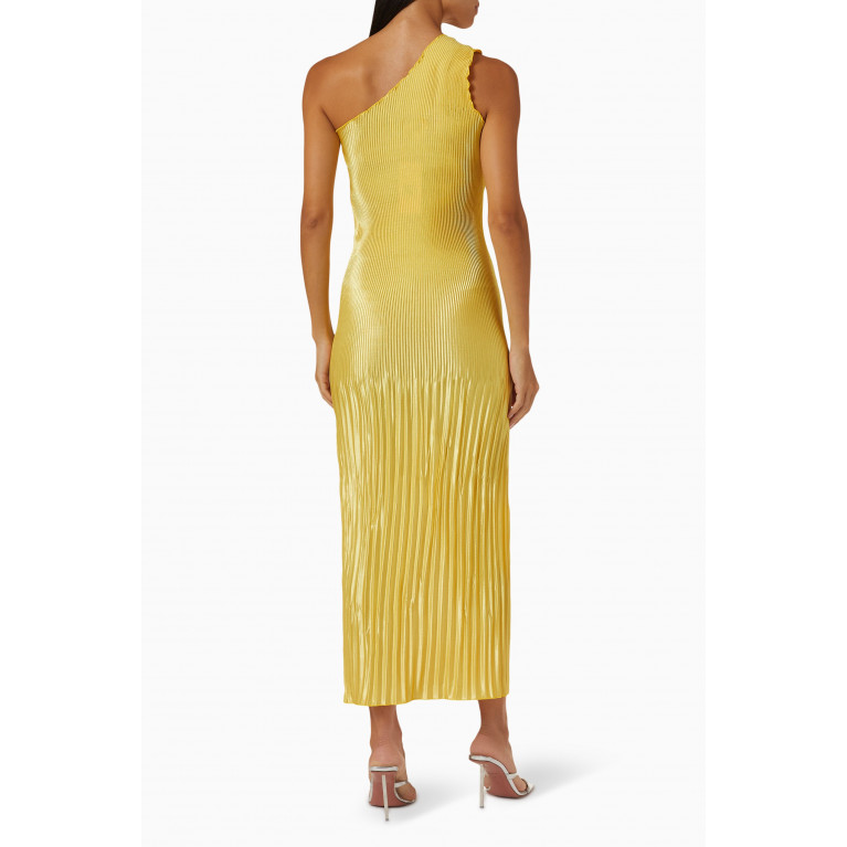 L'idee - Soiree Gigi One-shoulder Midi Dress Yellow