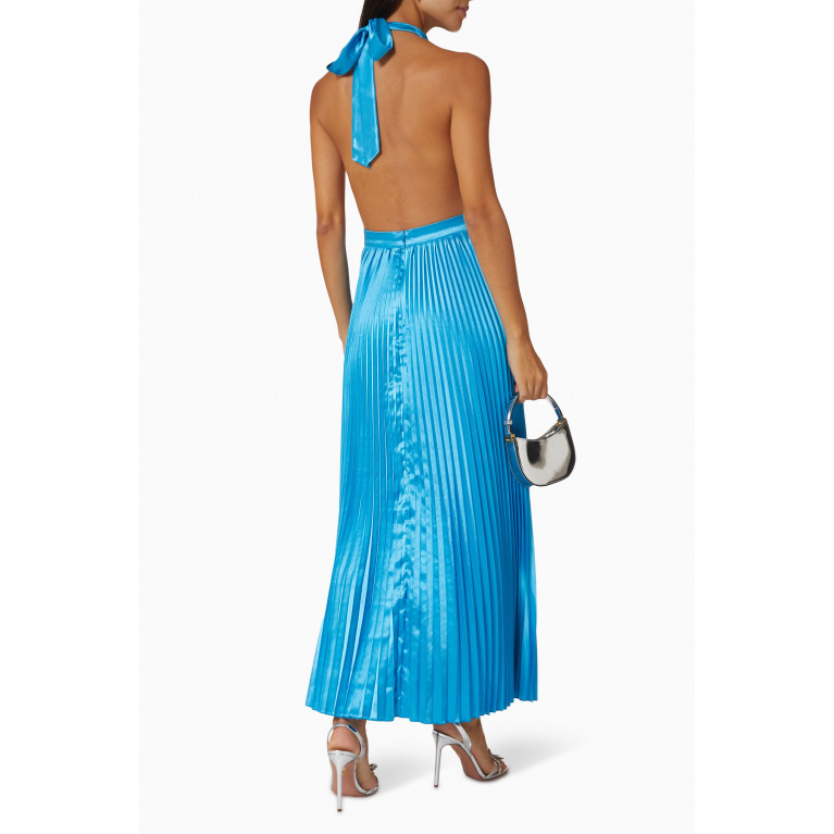L'idee - Renaissance Pleated Maxi Dress Blue