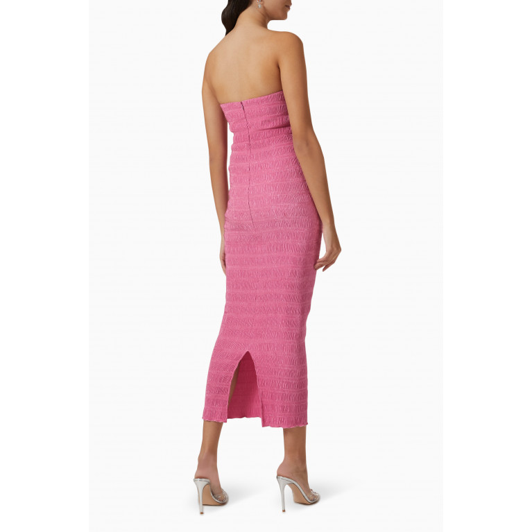 L'idee - Aurore Strapless Midi Dress Pink