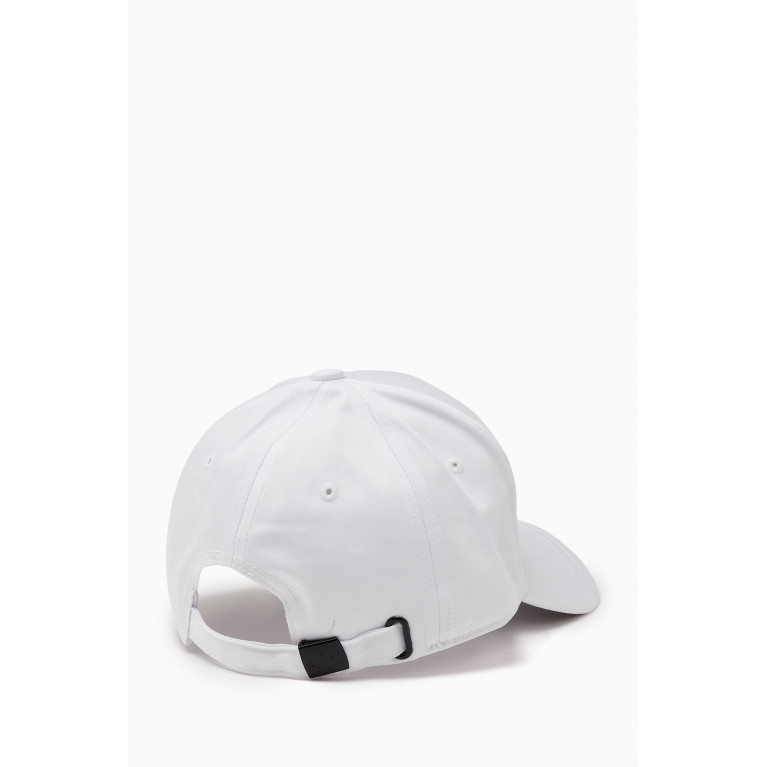 Armani - AX Square Logo Baseball Cap in Cotton Gabardine White