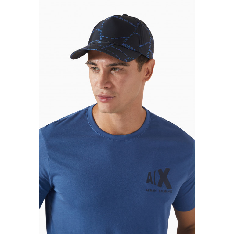 Armani - AE Optical Logo Baseball Hat in Nylon Blue