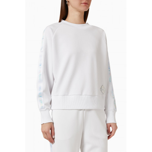 Armani Exchange - Hologram Logo Tape Sweatshirt in Cotton White