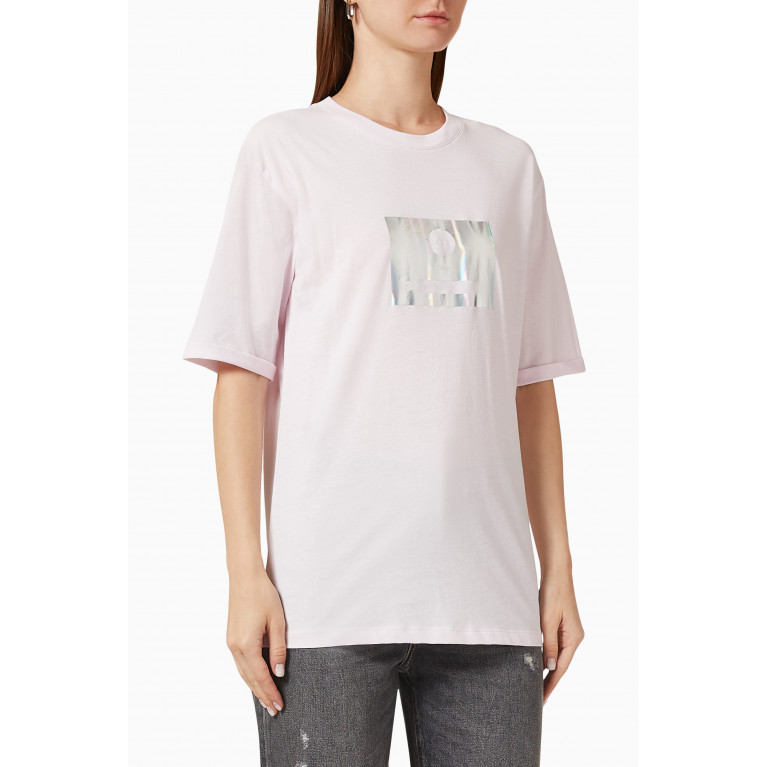 Armani Exchange - Holographic Logo T-shirt in Cotton Pink
