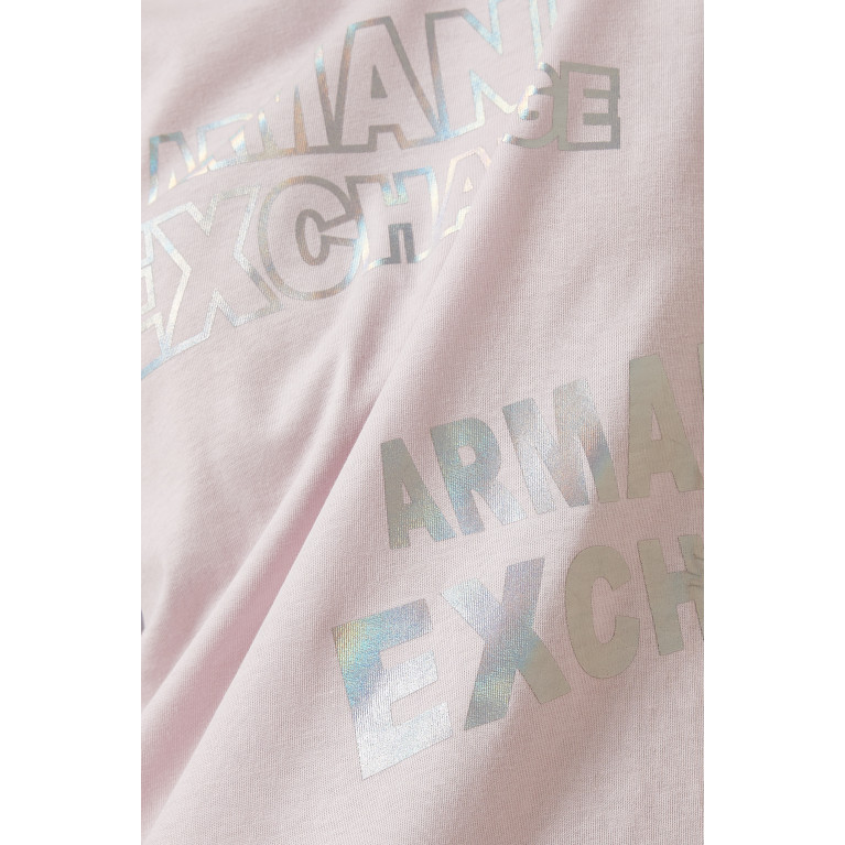 Armani Exchange - AE Password Logo T-shirt in Cotton Pink