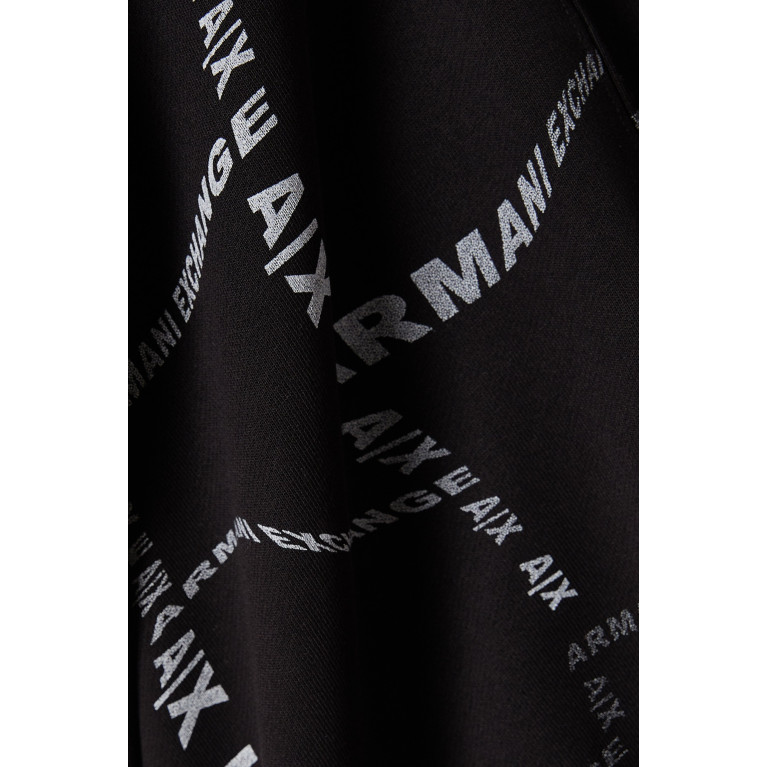 Armani Exchange - All-over Logo Sweatshirt in Fleece Black