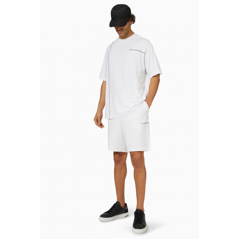 Armani - Logo Shorts in Fleece White