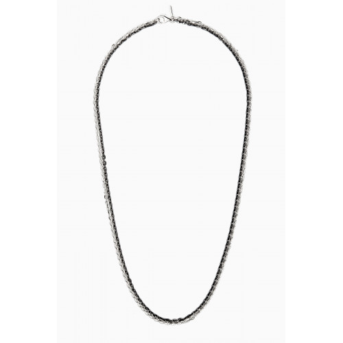 Emanuele Bicocchi - Ice Black Double Chain Necklace in Sterling Silver