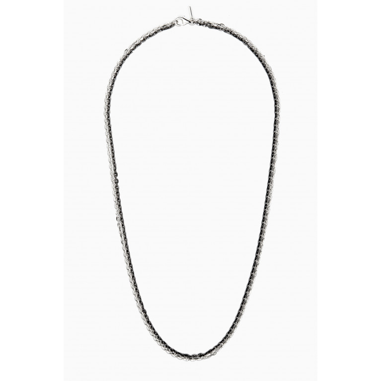 Emanuele Bicocchi - Ice Black Double Chain Necklace in Sterling Silver