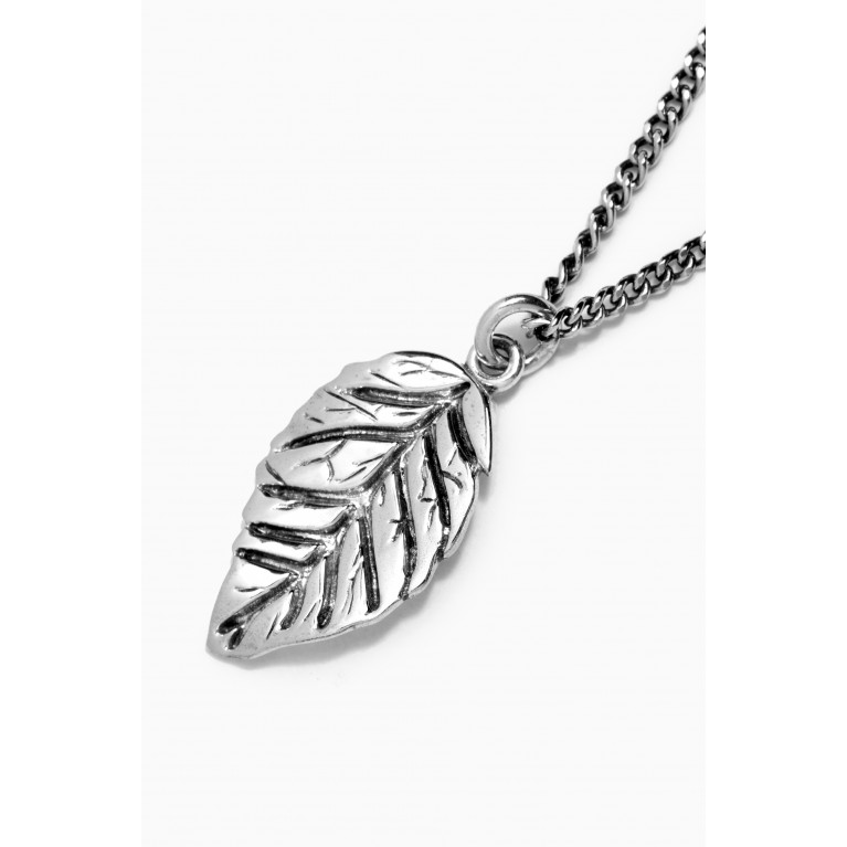 Emanuele Bicocchi - Leaf Pendant Necklace in Sterling Silver