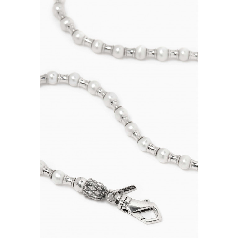 Emanuele Bicocchi - Pearl Spacers Necklace in Sterling Silver
