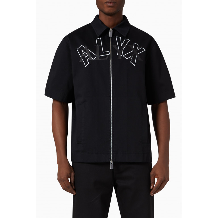 1017 ALYX 9SM - Logo Zip-up Shirt in Stretch Cotton