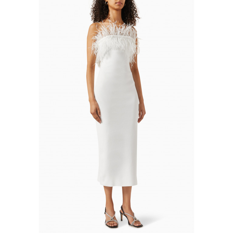 Staud - Nellie Midi Dress in Knit White