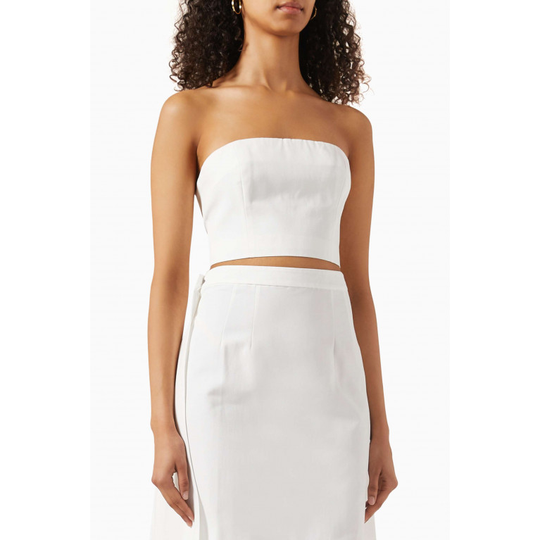 Staud - Nyla Crop Top in Cotton White