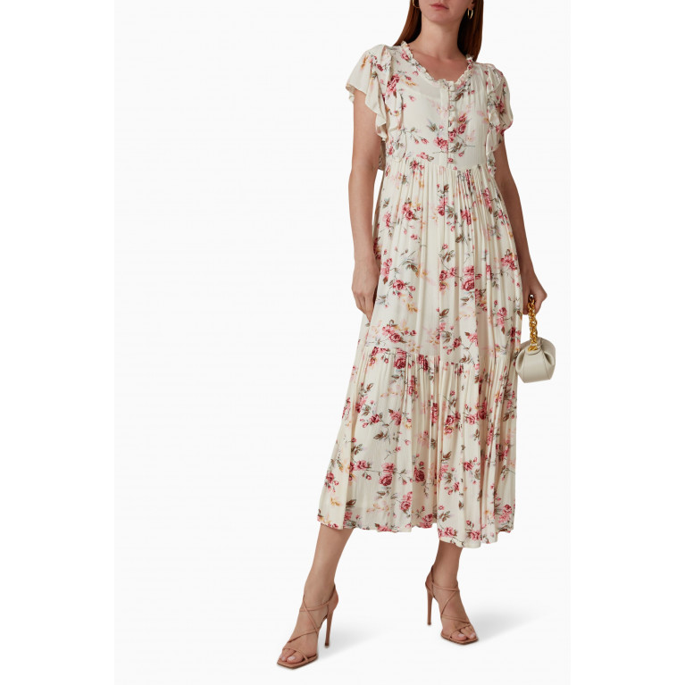 Miskaa - Floral Midi Dress in Cotton Blend