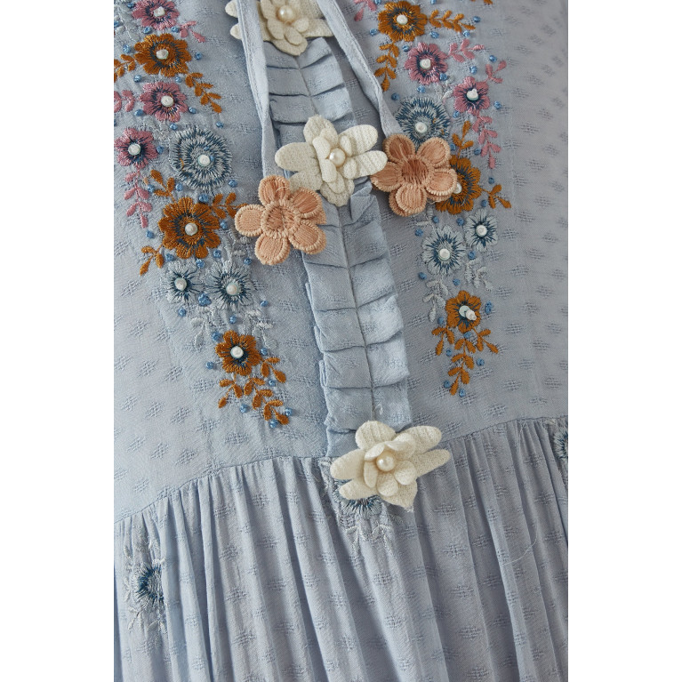 Miskaa - Embroidered Maxi Dress in Cotton Blend