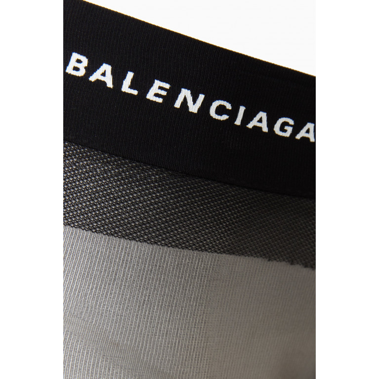 Balenciaga - Flocked-logo Sheer Tights