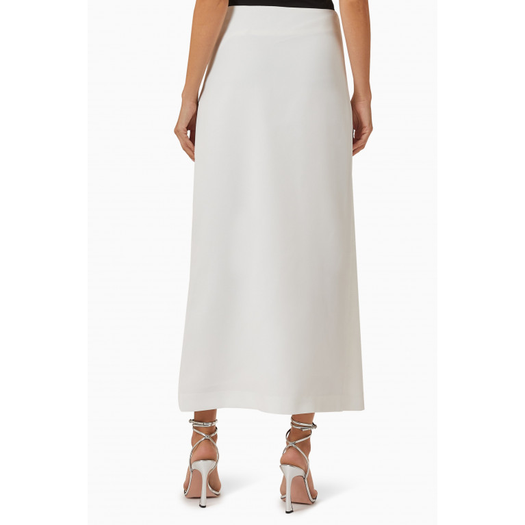 Mimya - Embellished Maxi Skirt in Crepe White