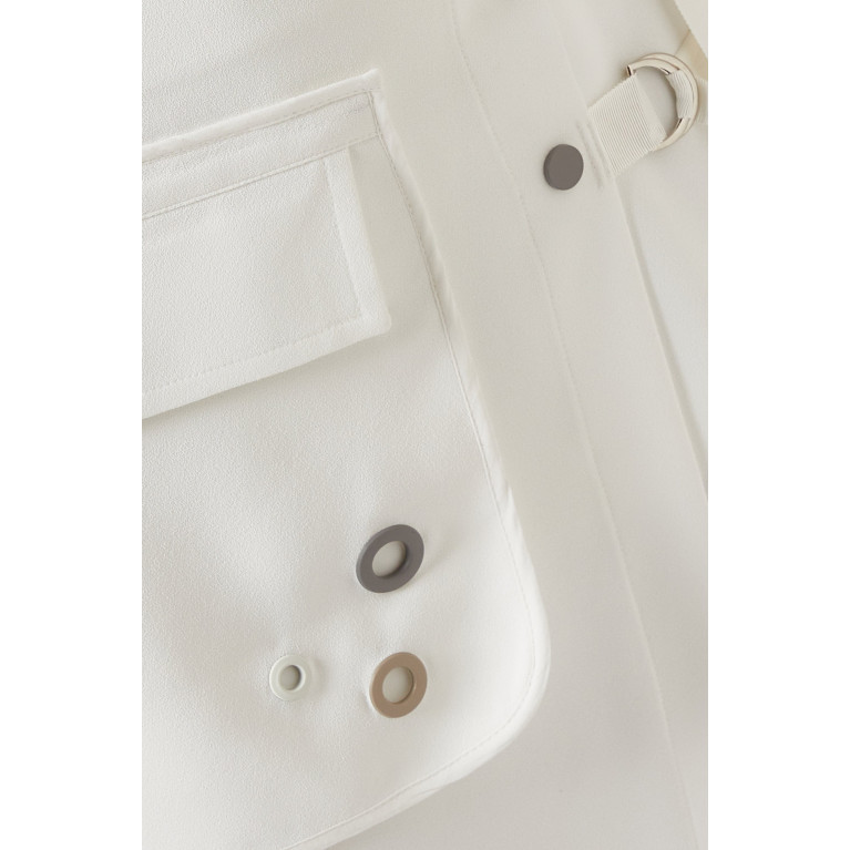 Mimya - Embellished Maxi Skirt in Crepe White