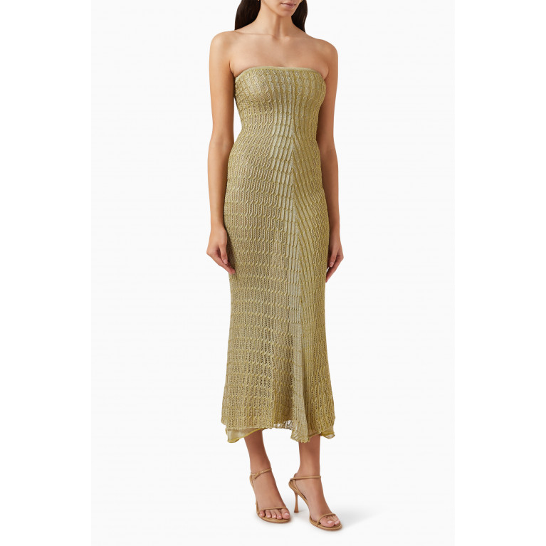 Isa Boulder - Honeycomb Tube Midi Dress in Rayon-knit