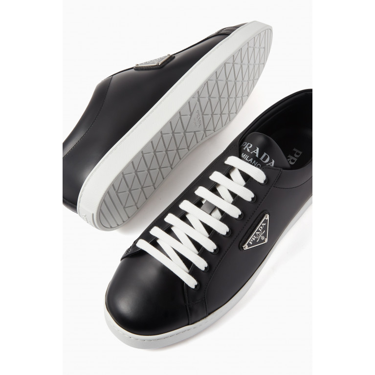 Prada - Logo Sneakers in Brushed Leather