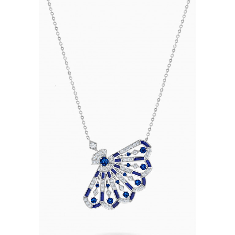Garrard - Fanfare Symphony Diamond & Sapphire Necklace in 18kt White Gold