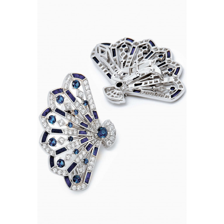 Garrard - Fanfare Symphony Diamond & Sapphire Earrings in 18kt White Gold