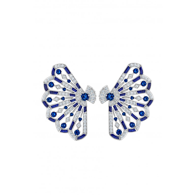 Garrard - Fanfare Symphony Diamond & Sapphire Earrings in 18kt White Gold
