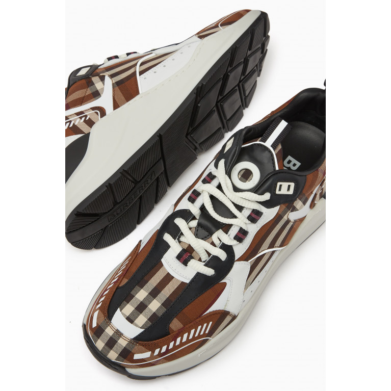 Burberry - Vintage Check Sneakers in Leather & Cotton