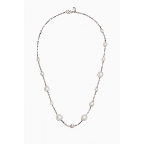 David Yurman - Pearl & Pavé Diamond Necklace in Sterling Silver