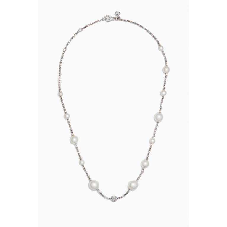 David Yurman - Pearl & Pavé Diamond Necklace in Sterling Silver