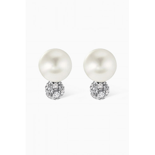 David Yurman - Solari Pearl & Diamond Stud Earrings in Sterling Silver