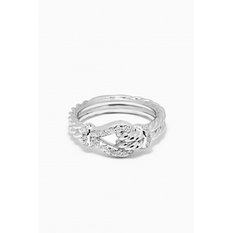 David Yurman - Thoroughbred Loop Ring with Pavé Diamonds in Sterling Silver