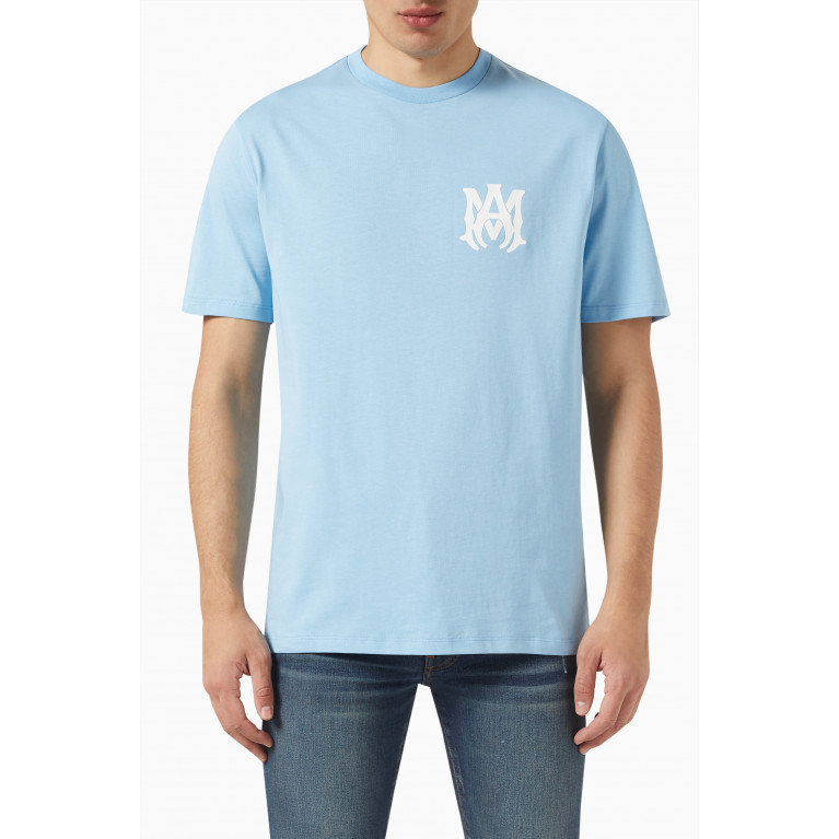 Amiri - MA Logo T-shirt in Cotton Jersey Blue
