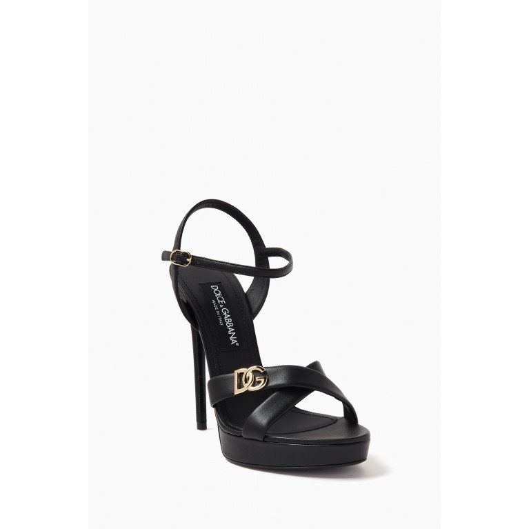 Dolce & Gabbana - Keira 105 Criss-cross Platform Sandals in Leather