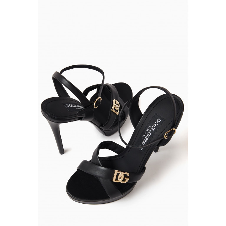 Dolce & Gabbana - Keira 105 Criss-cross Platform Sandals in Leather